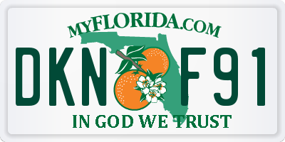 FL license plate DKNF91