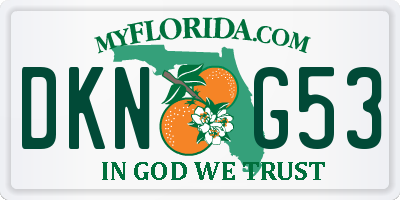 FL license plate DKNG53
