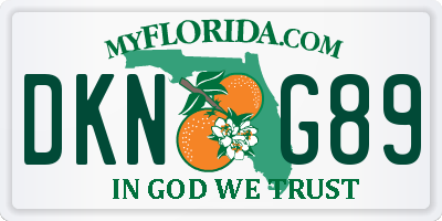 FL license plate DKNG89