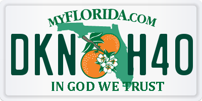 FL license plate DKNH40