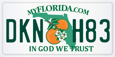 FL license plate DKNH83