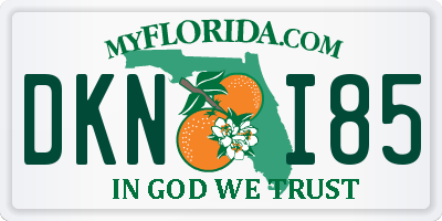 FL license plate DKNI85
