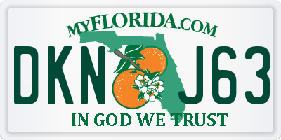 FL license plate DKNJ63