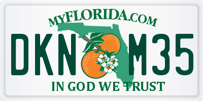 FL license plate DKNM35