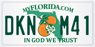 FL license plate DKNM41