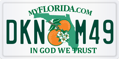 FL license plate DKNM49