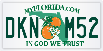 FL license plate DKNM52