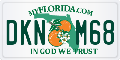 FL license plate DKNM68