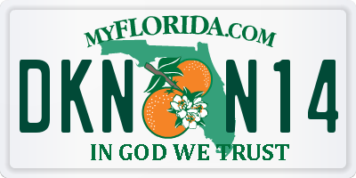 FL license plate DKNN14