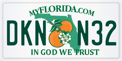 FL license plate DKNN32