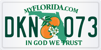 FL license plate DKNO73