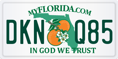 FL license plate DKNQ85