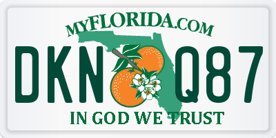 FL license plate DKNQ87