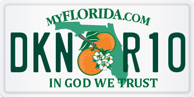 FL license plate DKNR10