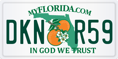 FL license plate DKNR59