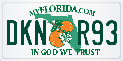 FL license plate DKNR93