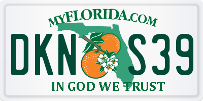 FL license plate DKNS39