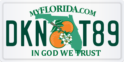 FL license plate DKNT89