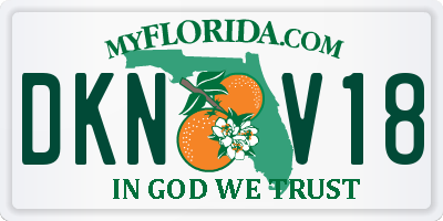 FL license plate DKNV18
