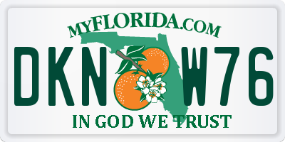 FL license plate DKNW76