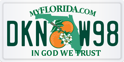 FL license plate DKNW98