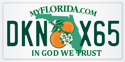 FL license plate DKNX65