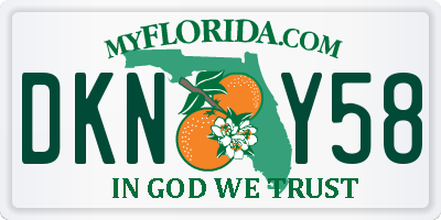 FL license plate DKNY58