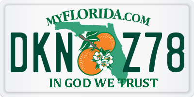 FL license plate DKNZ78