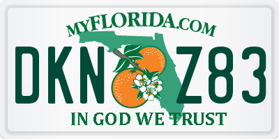 FL license plate DKNZ83