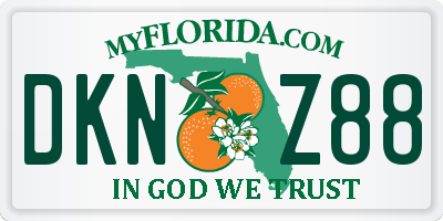 FL license plate DKNZ88