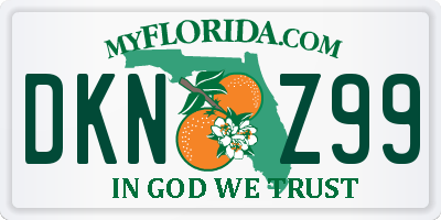 FL license plate DKNZ99