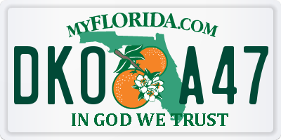 FL license plate DKOA47