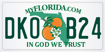 FL license plate DKOB24