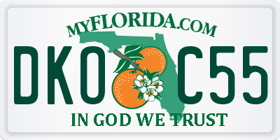 FL license plate DKOC55