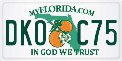 FL license plate DKOC75