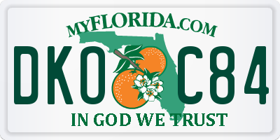 FL license plate DKOC84