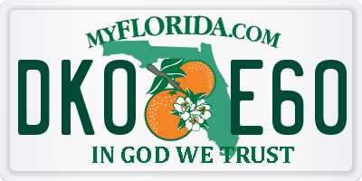 FL license plate DKOE60