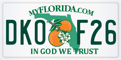 FL license plate DKOF26