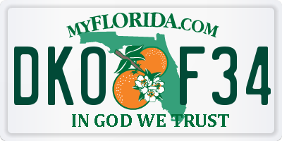 FL license plate DKOF34