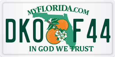 FL license plate DKOF44