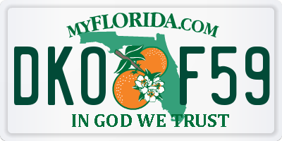 FL license plate DKOF59