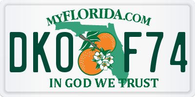 FL license plate DKOF74