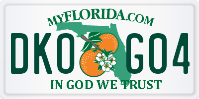 FL license plate DKOG04