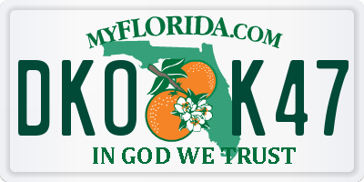FL license plate DKOK47