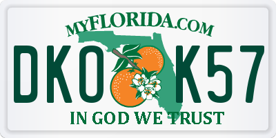 FL license plate DKOK57