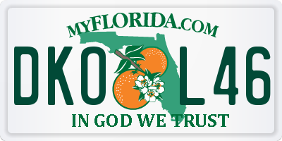 FL license plate DKOL46