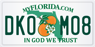 FL license plate DKOM08