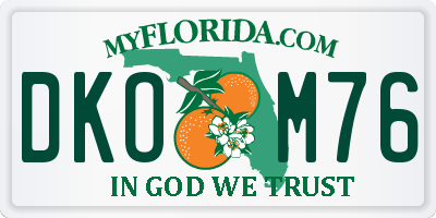 FL license plate DKOM76