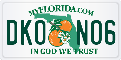 FL license plate DKON06