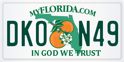 FL license plate DKON49